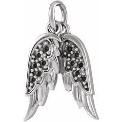 Accented Angel Wings Necklace or Pendant