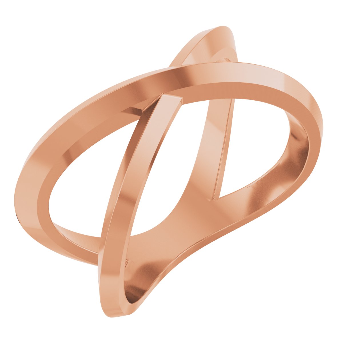 14K Rose Negative Space Knife-Edge Ring