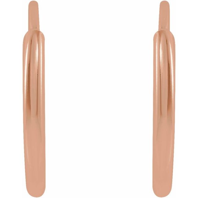 14K Rose 10 mm Flexible Endless Huggie Earrings