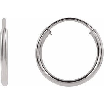 14K White 10 mm Flexible Endless Hoop Earrings Ref. 17393630