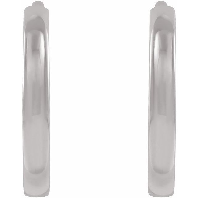 Platinum 10 mm Huggie Hoop Earrings