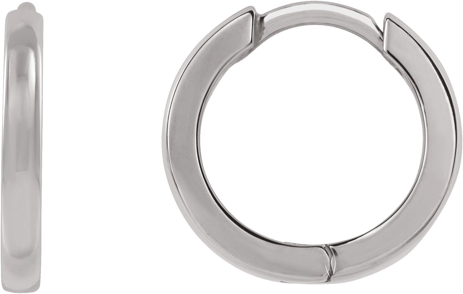 14K White Hinged 12.5 mm Hoop Earring