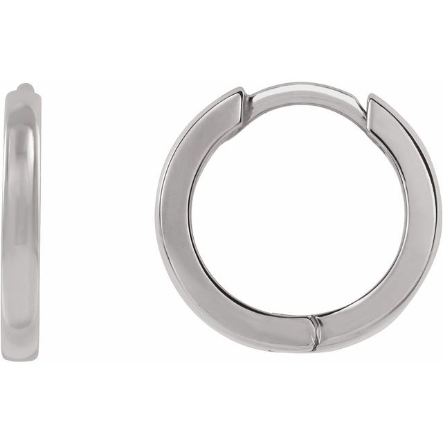 Platinum 10 mm Huggie Hoop Earrings