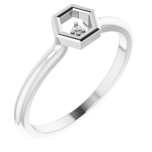 14K White 1.2 mm Round Stackable Honeycomb Ring Mounting