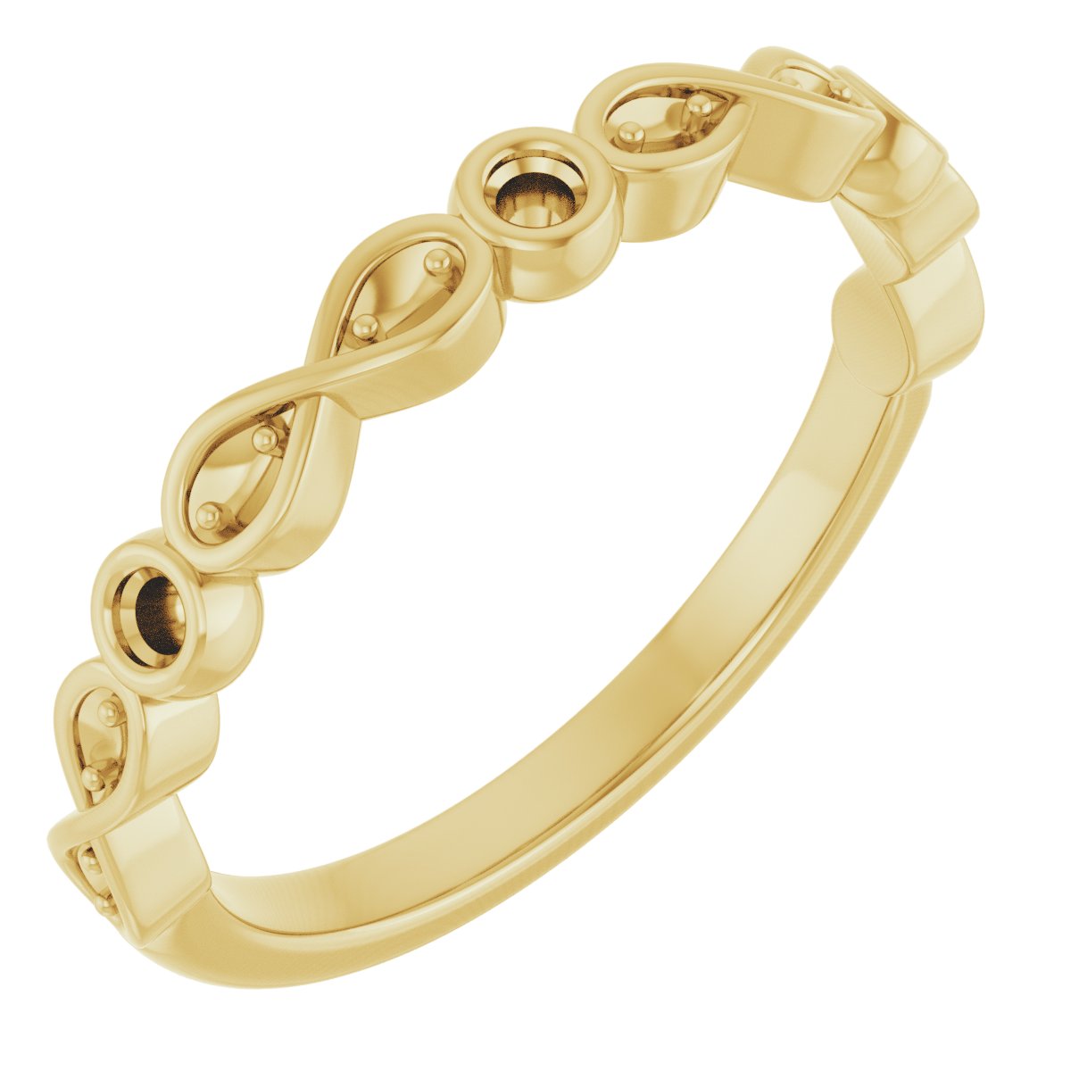 Infinity-Inspired Bezel-Set Anniversary Band