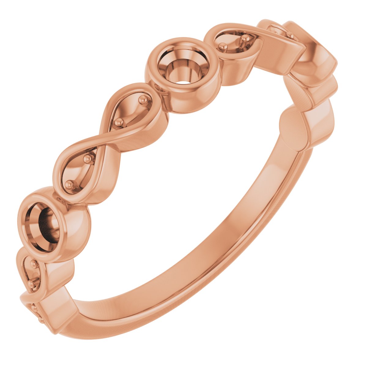 Infinity-Inspired Bezel-Set Anniversary Band