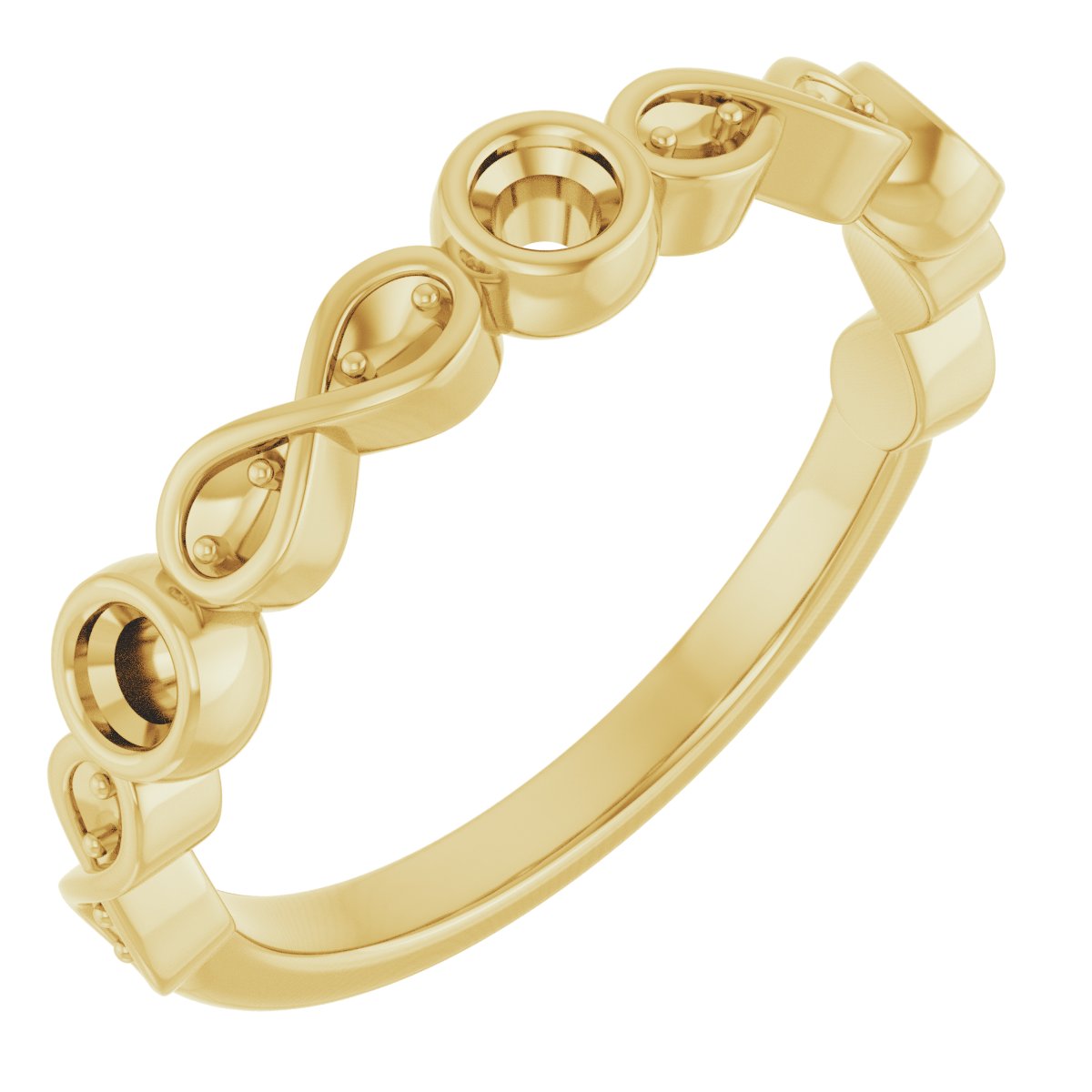 Infinity-Inspired Bezel-Set Anniversary Band