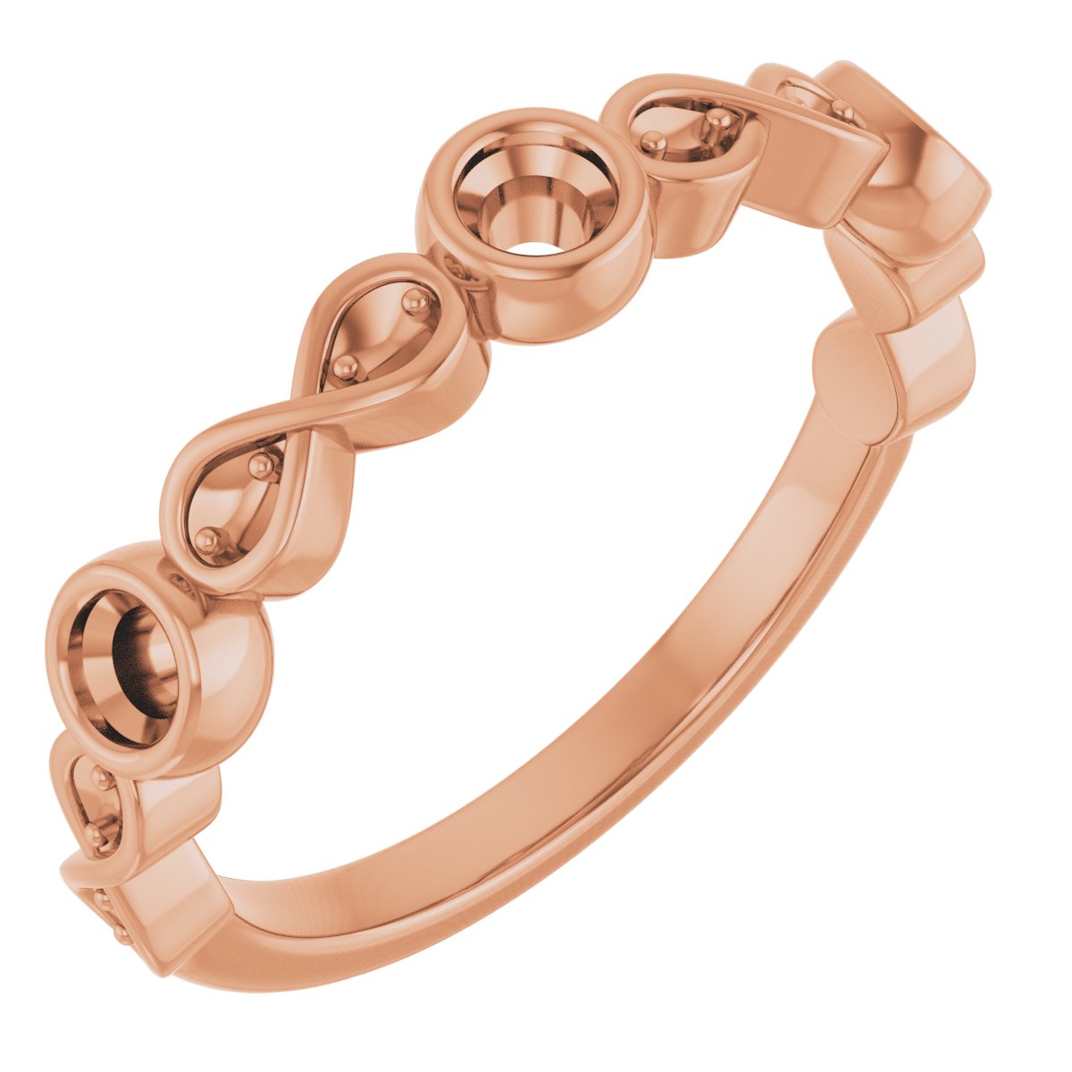 Infinity-Inspired Bezel-Set Anniversary Band