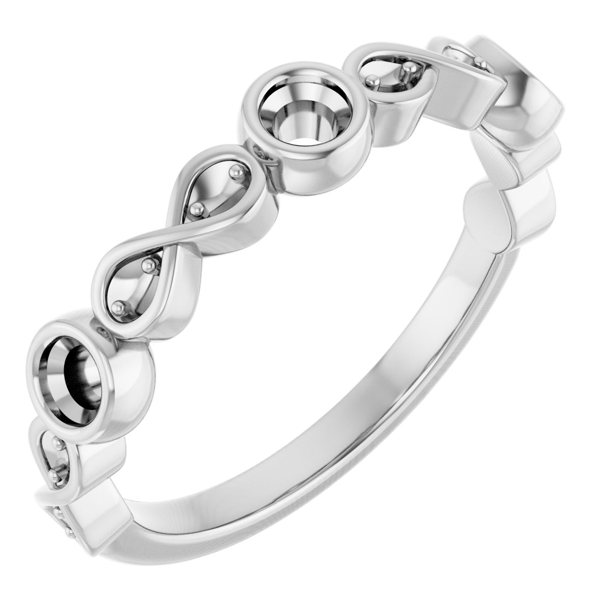 Infinity-Inspired Bezel-Set Anniversary Band