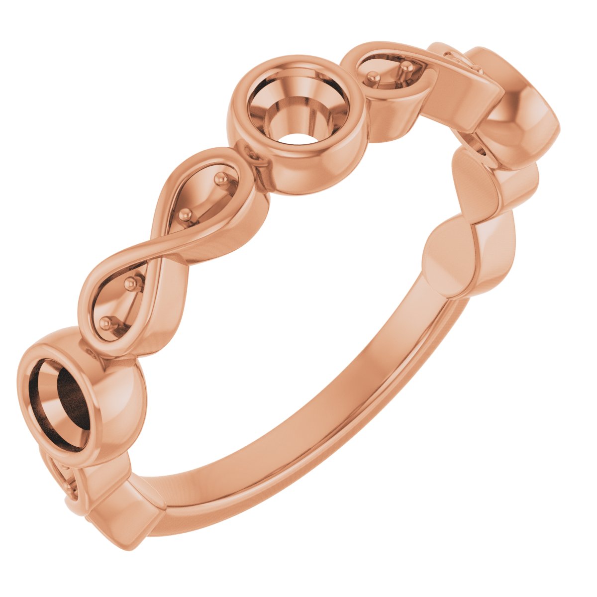 Infinity-Inspired Bezel-Set Anniversary Band
