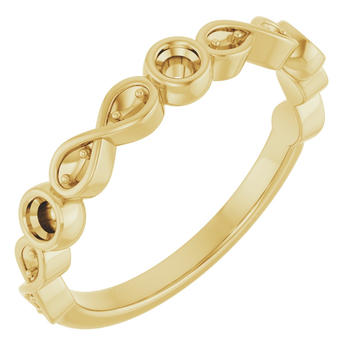 Infinity-Inspired Bezel-Set Anniversary Band