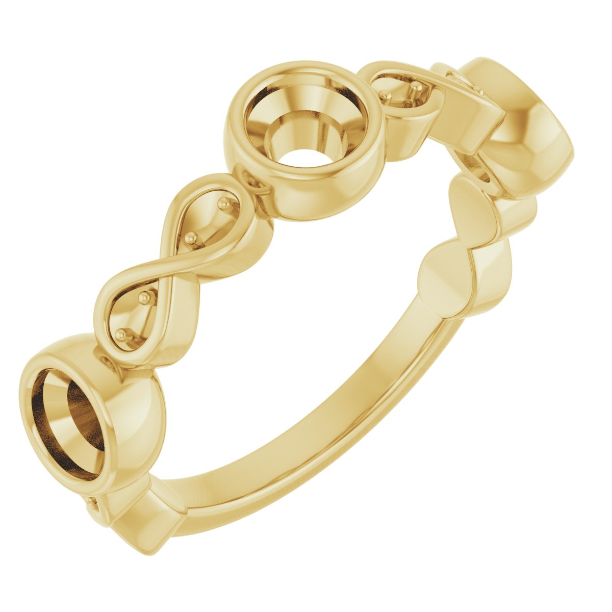 Infinity-Inspired Bezel-Set Anniversary Band