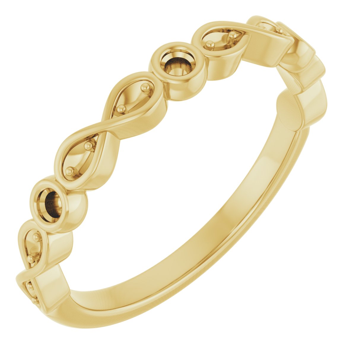 Infinity-Inspired Bezel-Set Anniversary Band