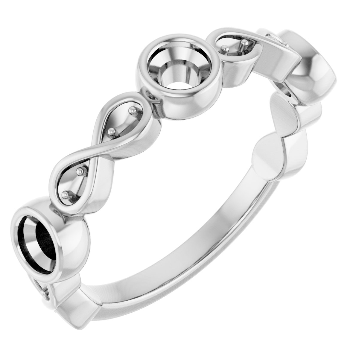 Infinity-Inspired Bezel-Set Anniversary Band
