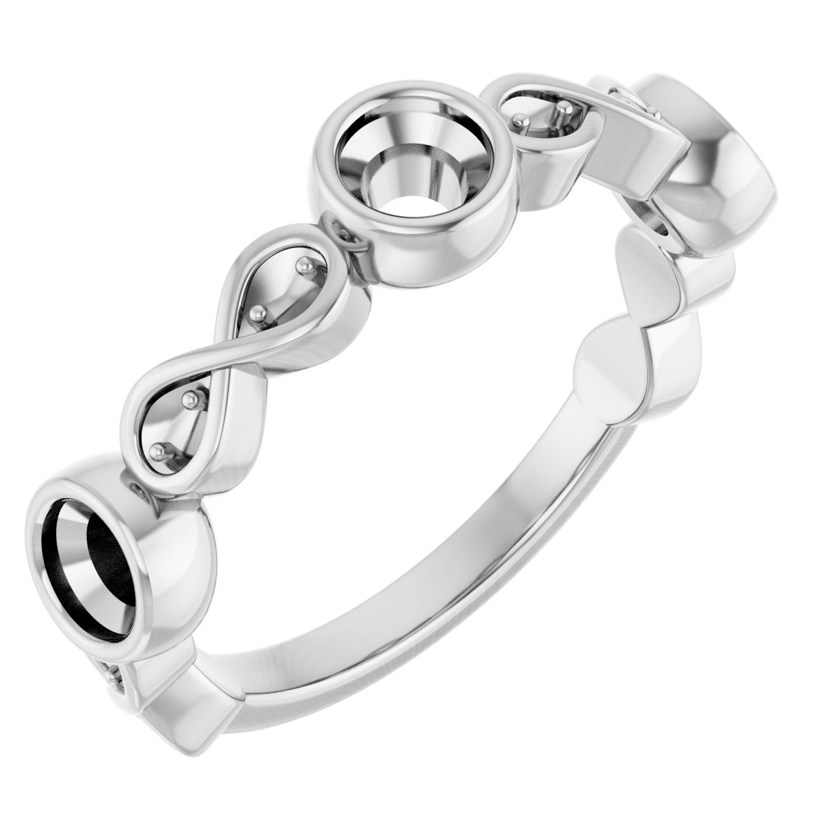 Infinity-Inspired Bezel-Set Anniversary Band