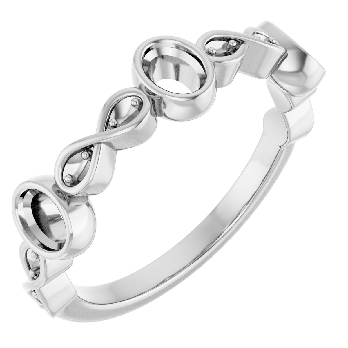 Infinity-Inspired Bezel-Set Anniversary Band