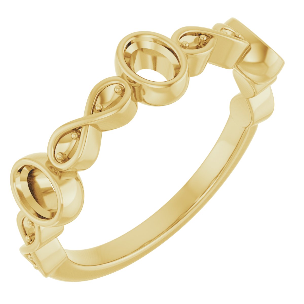 Infinity-Inspired Bezel-Set Anniversary Band