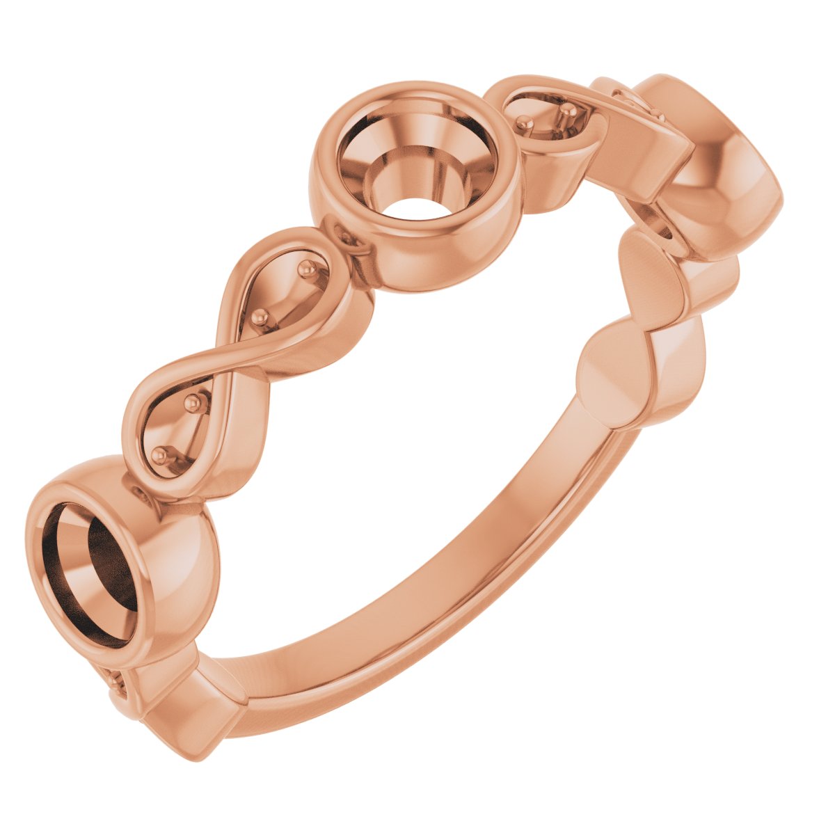 Infinity-Inspired Bezel-Set Anniversary Band