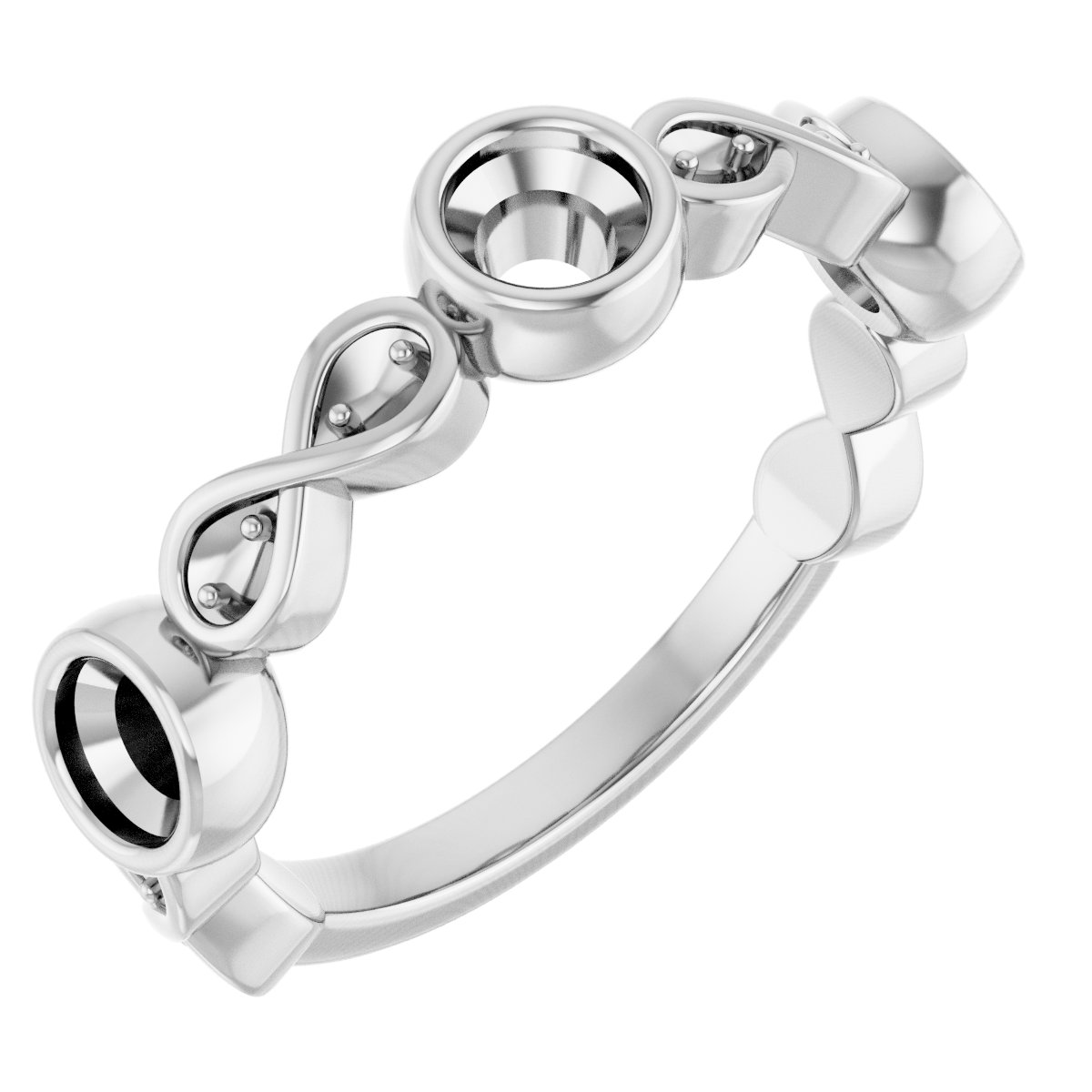 Infinity-Inspired Bezel-Set Anniversary Band