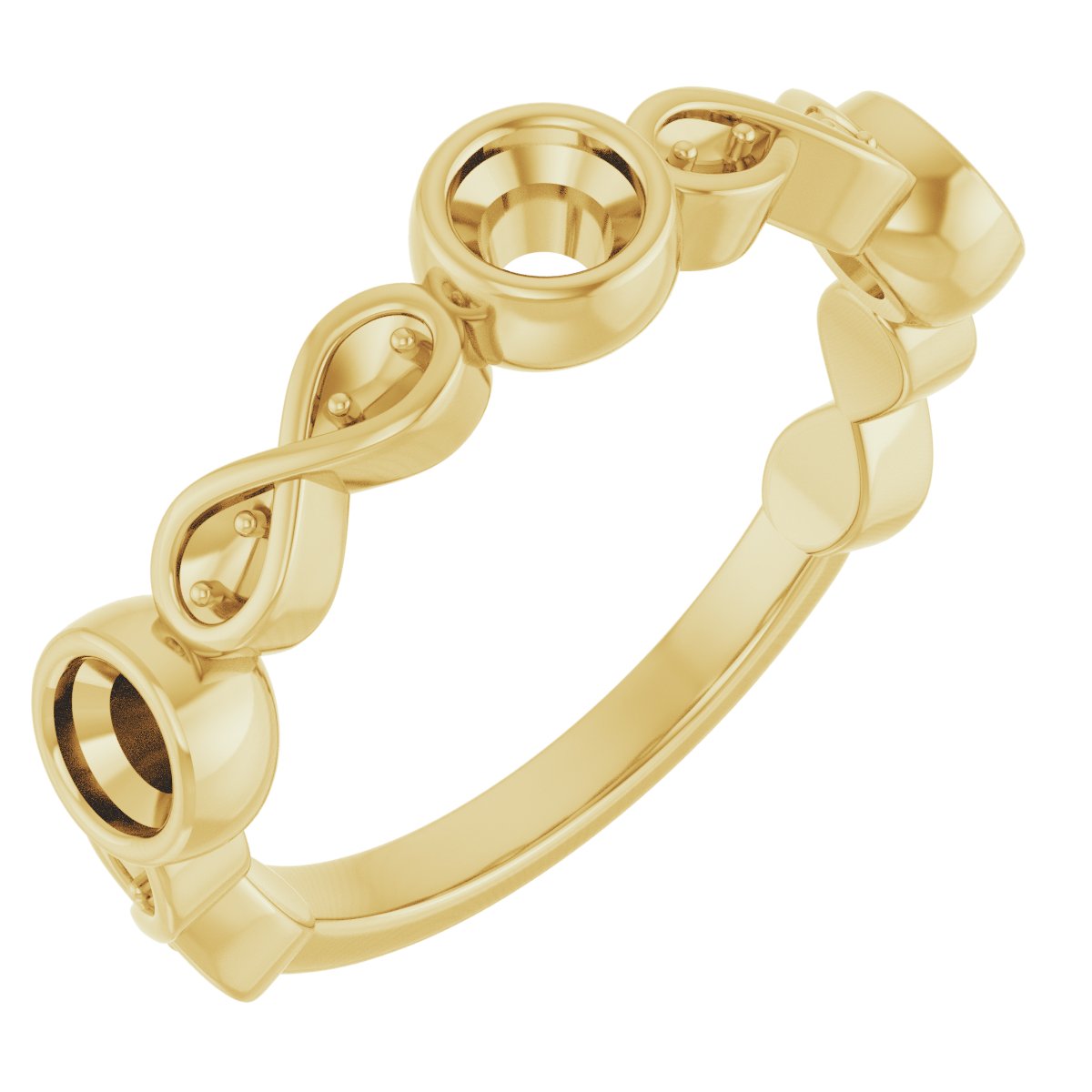 Infinity-Inspired Bezel-Set Anniversary Band