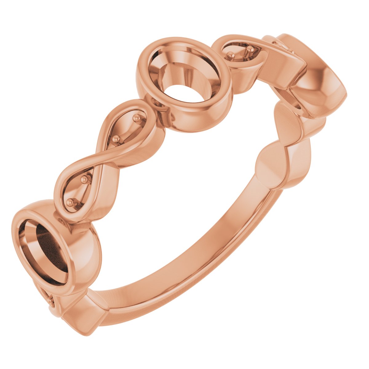 Infinity-Inspired Bezel-Set Anniversary Band