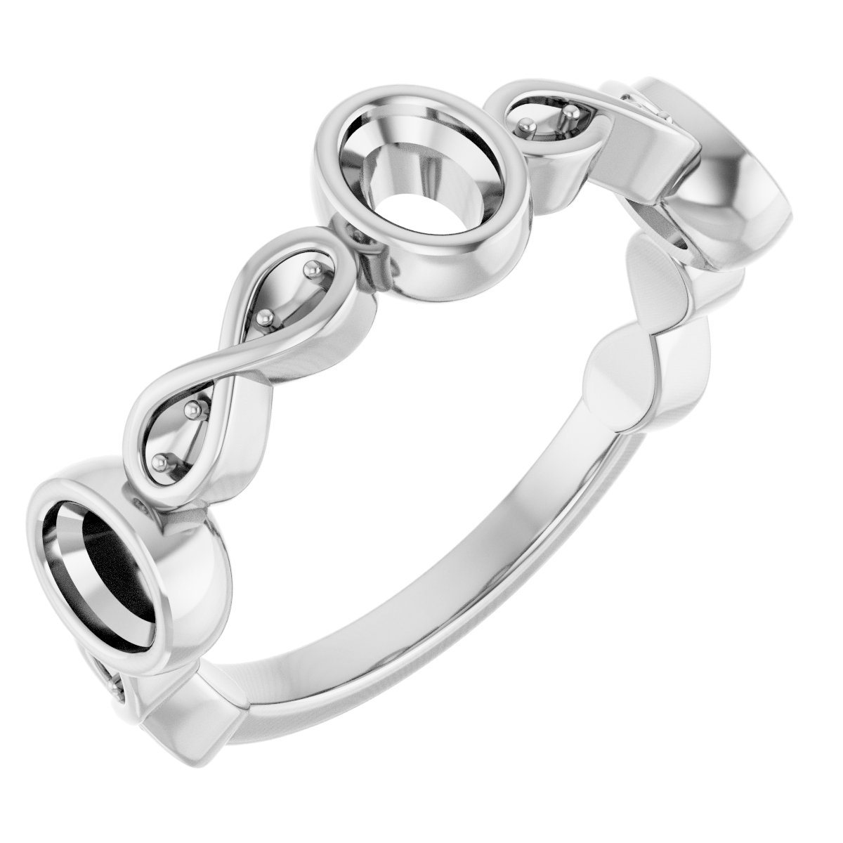 Infinity-Inspired Bezel-Set Anniversary Band