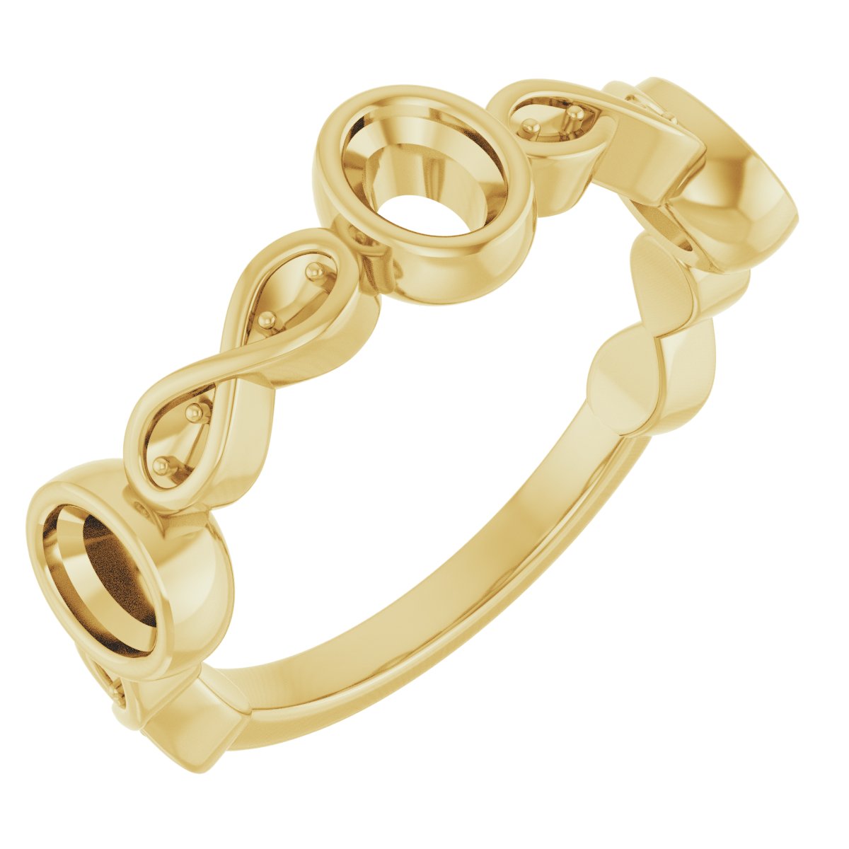 Infinity-Inspired Bezel-Set Anniversary Band