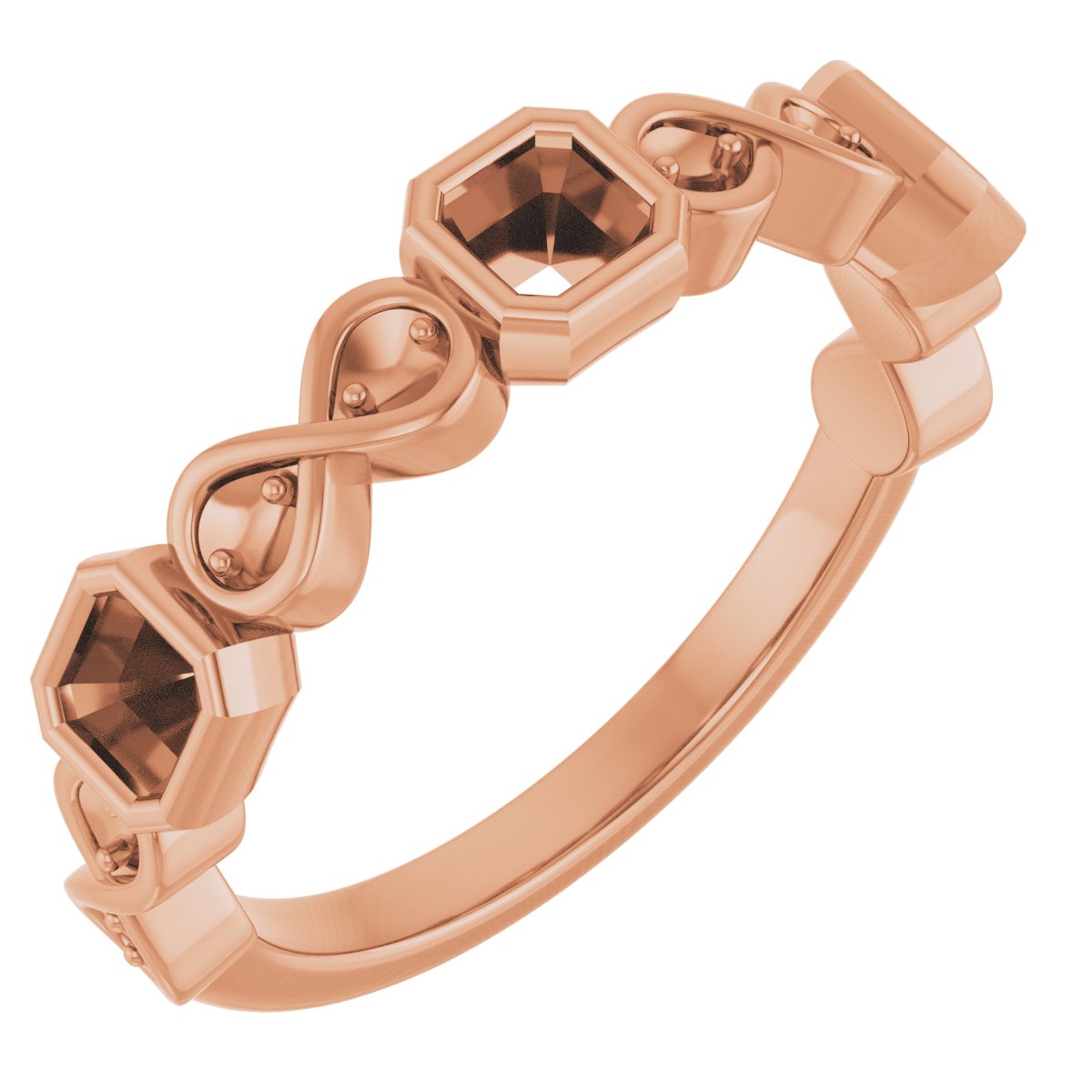 Infinity-Inspired Bezel-Set Anniversary Band