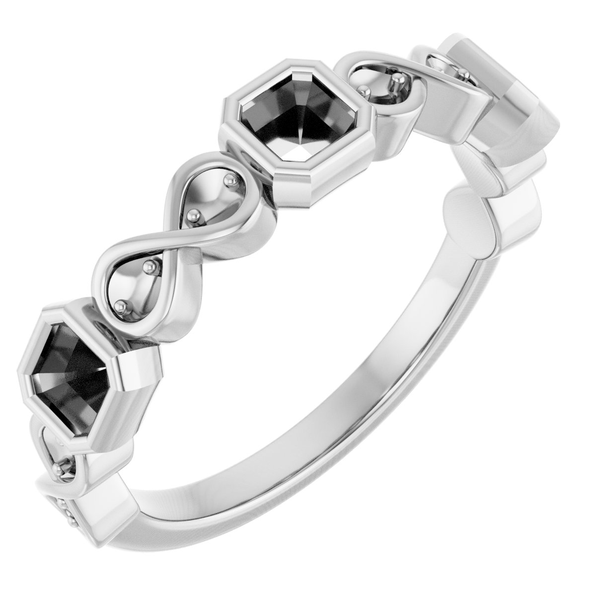 Infinity-Inspired Bezel-Set Anniversary Band