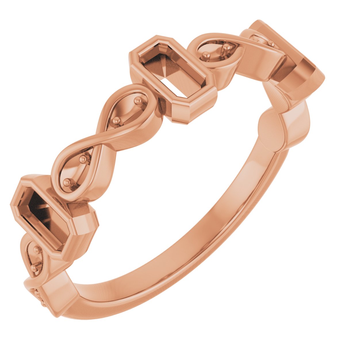 Infinity-Inspired Bezel-Set Anniversary Band