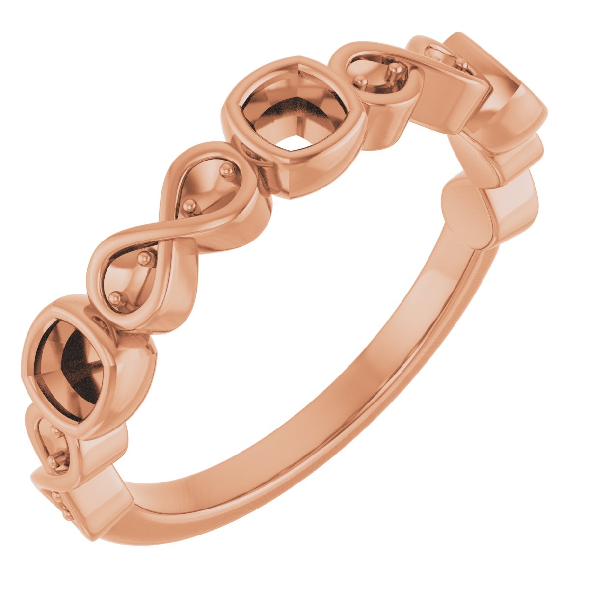 Infinity-Inspired Bezel-Set Anniversary Band