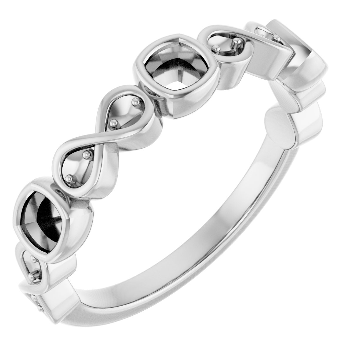 Infinity-Inspired Bezel-Set Anniversary Band