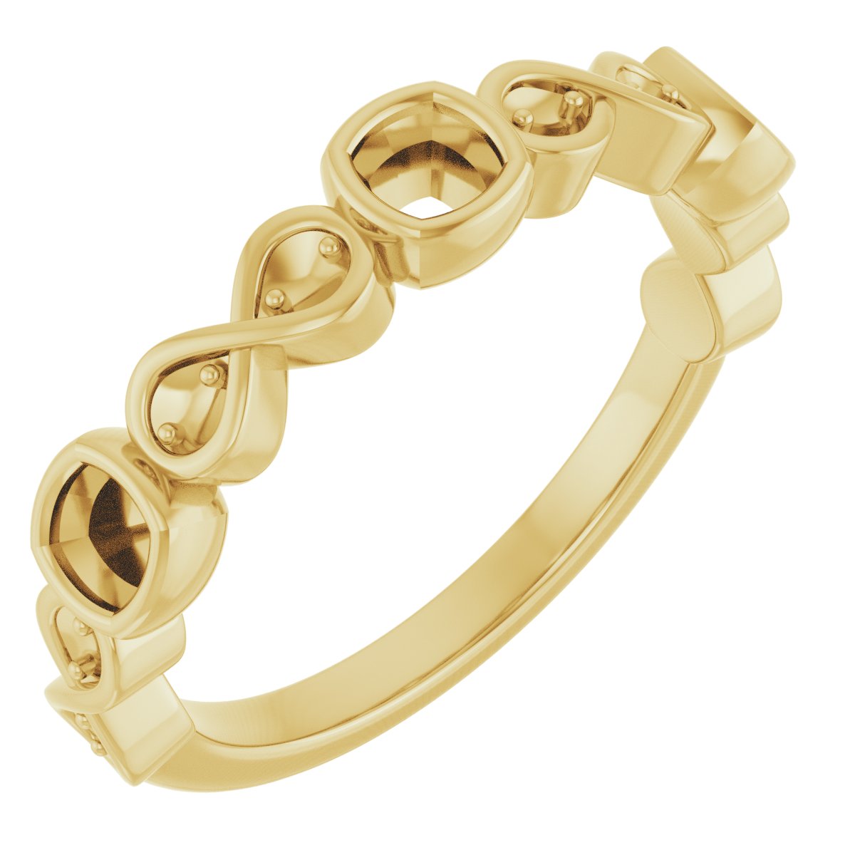Infinity-Inspired Bezel-Set Anniversary Band