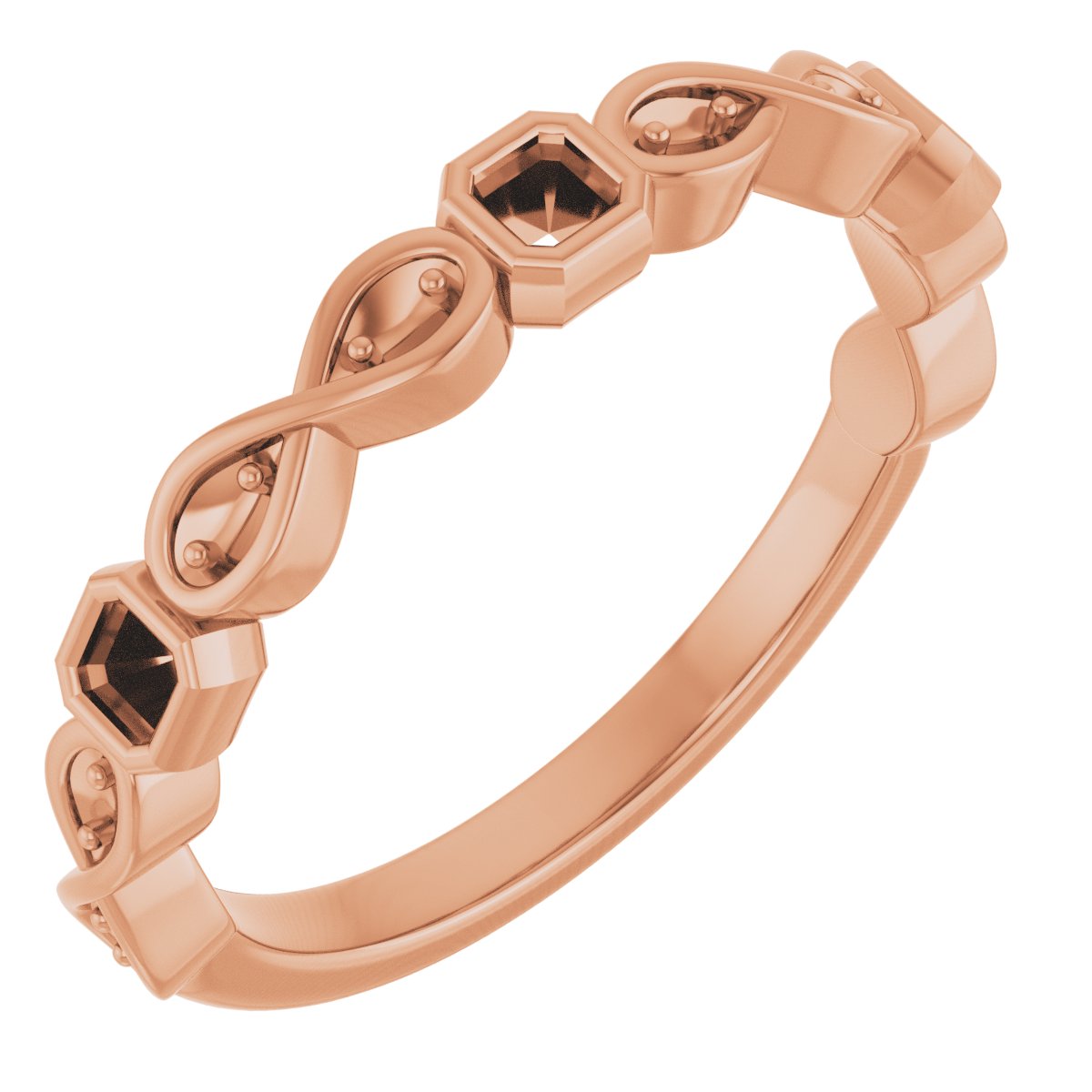 Infinity-Inspired Bezel-Set Anniversary Band