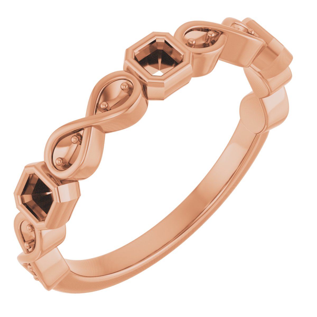 Infinity-Inspired Bezel-Set Anniversary Band
