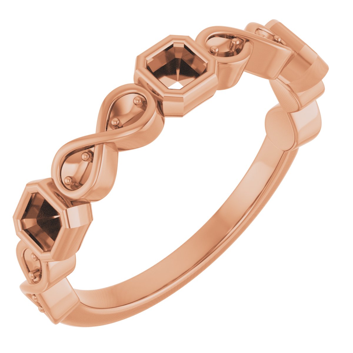 Infinity-Inspired Bezel-Set Anniversary Band