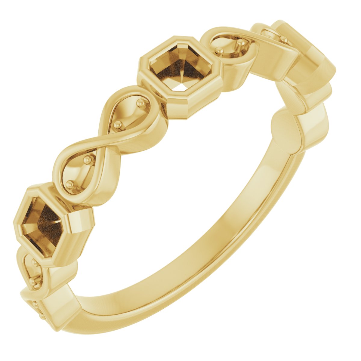 Infinity-Inspired Bezel-Set Anniversary Band