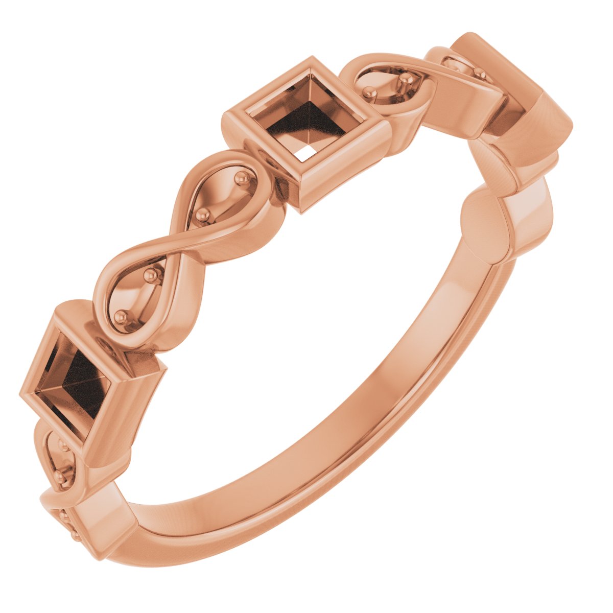 Infinity-Inspired Bezel-Set Anniversary Band