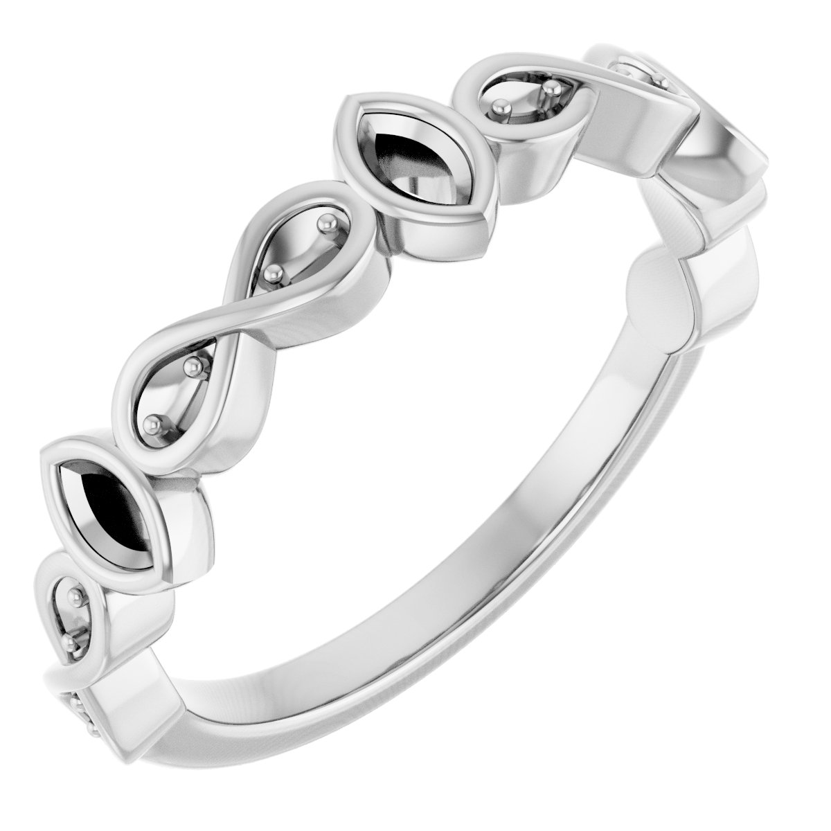 Infinity-Inspired Bezel-Set Anniversary Band