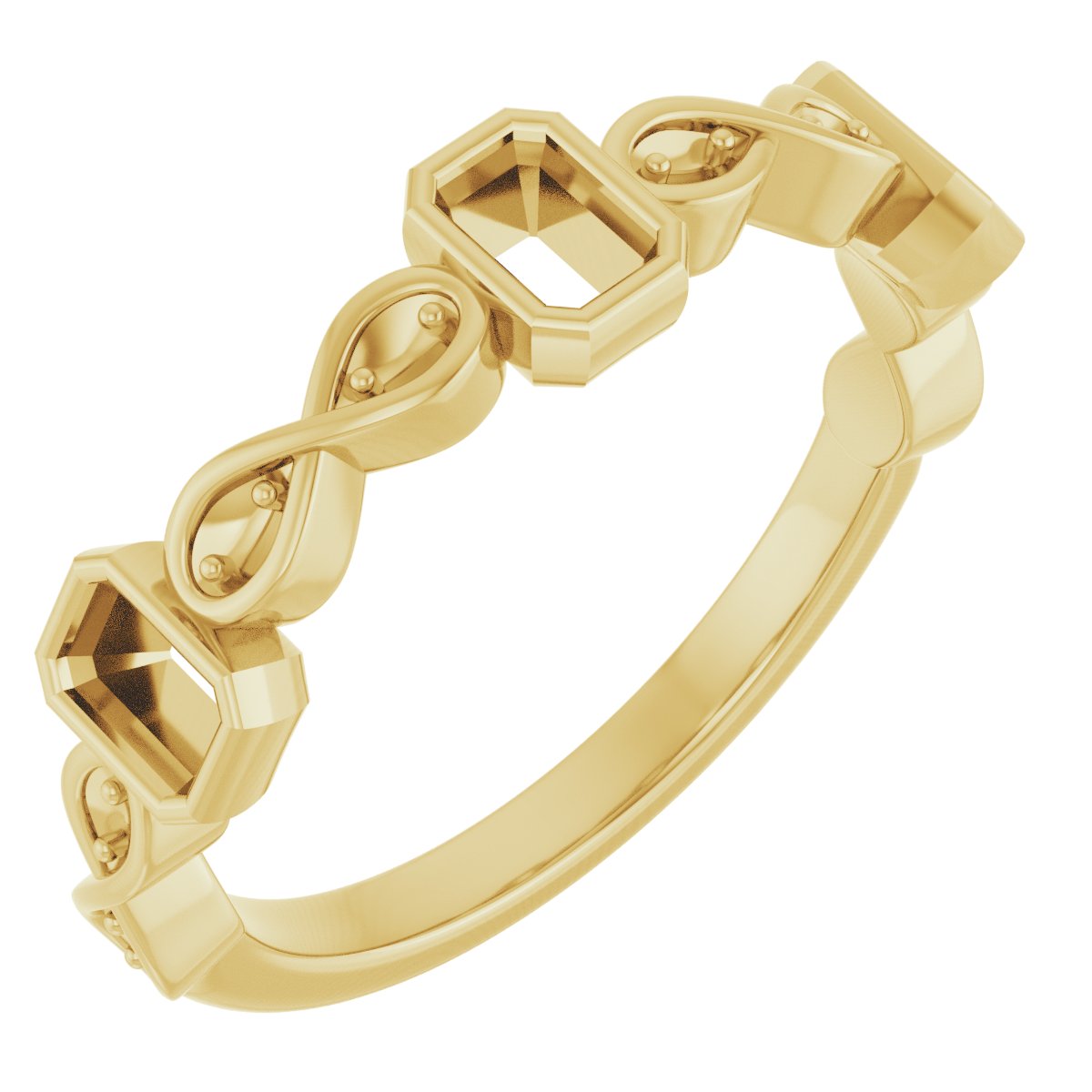 Infinity-Inspired Bezel-Set Anniversary Band