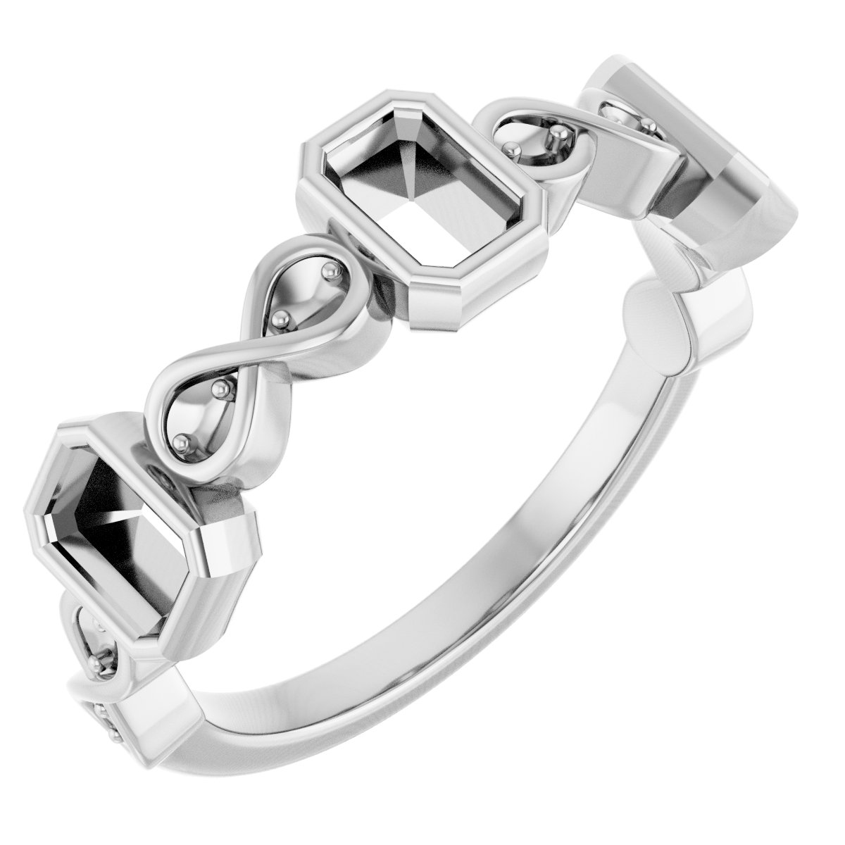 Infinity-Inspired Bezel-Set Anniversary Band