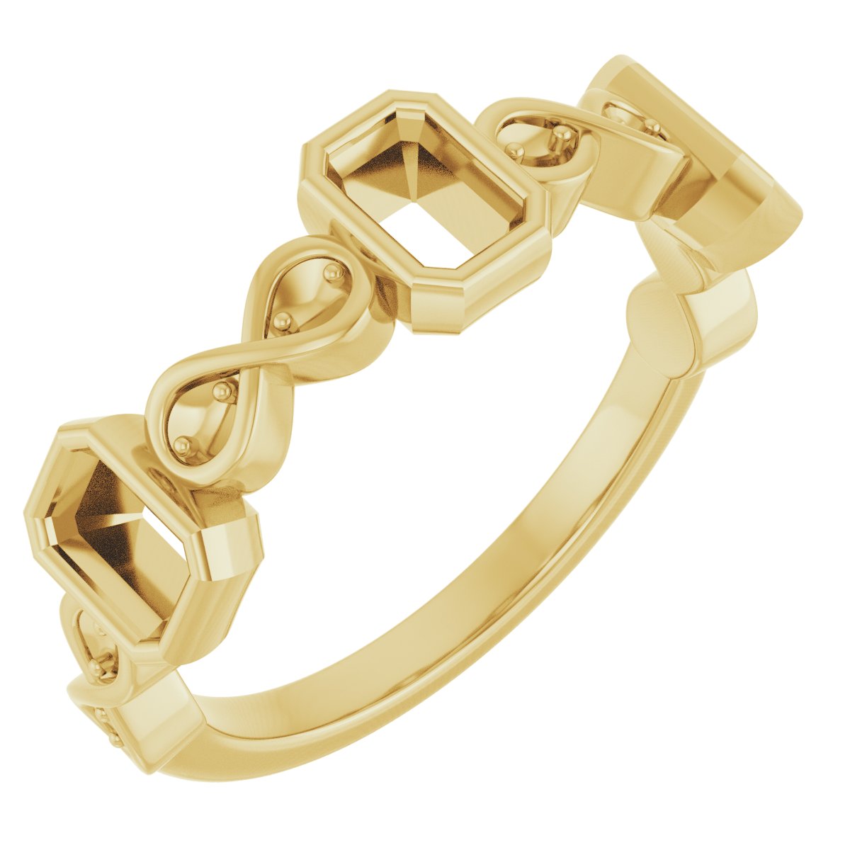 Infinity-Inspired Bezel-Set Anniversary Band