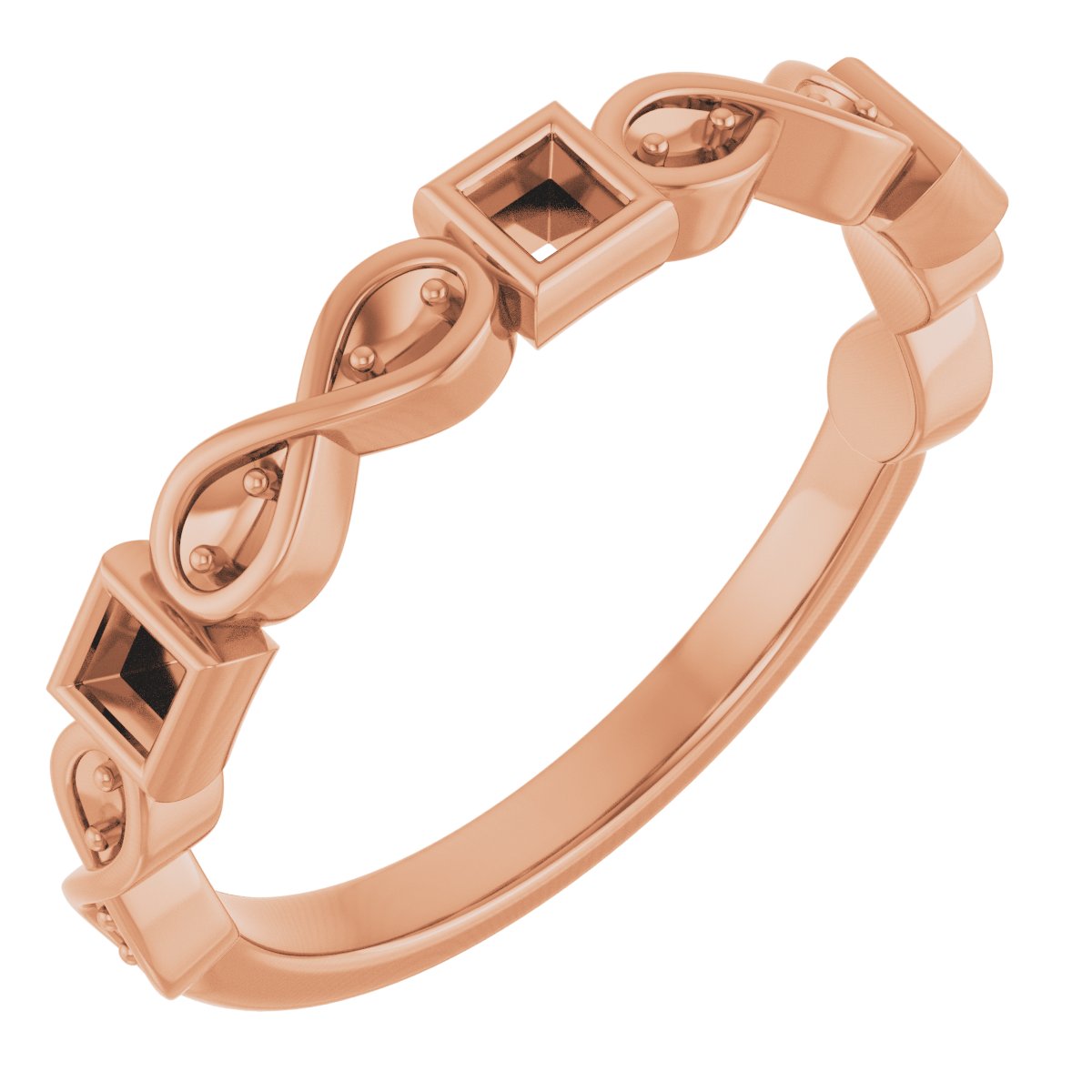 Infinity-Inspired Bezel-Set Anniversary Band