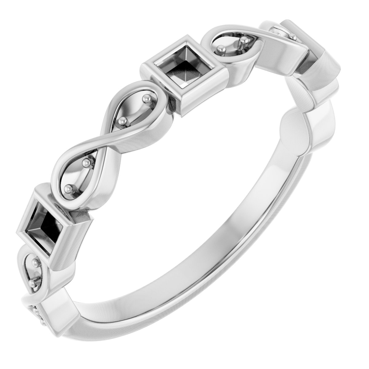 Infinity-Inspired Bezel-Set Anniversary Band