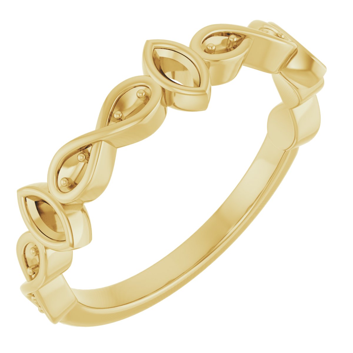 Infinity-Inspired Bezel-Set Anniversary Band