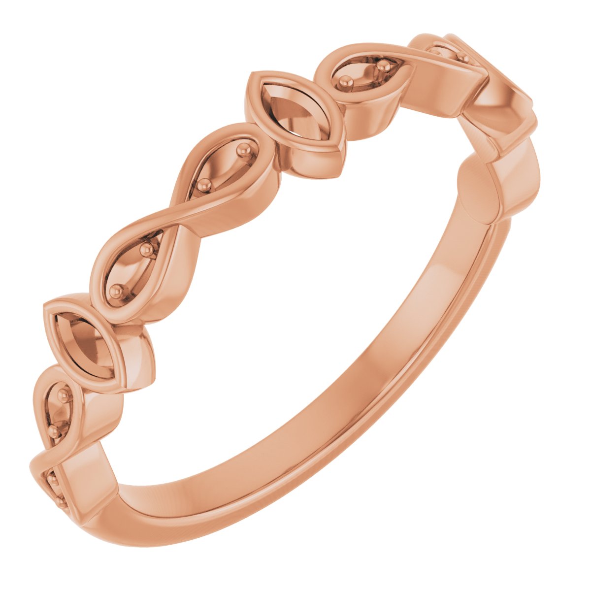 Infinity-Inspired Bezel-Set Anniversary Band
