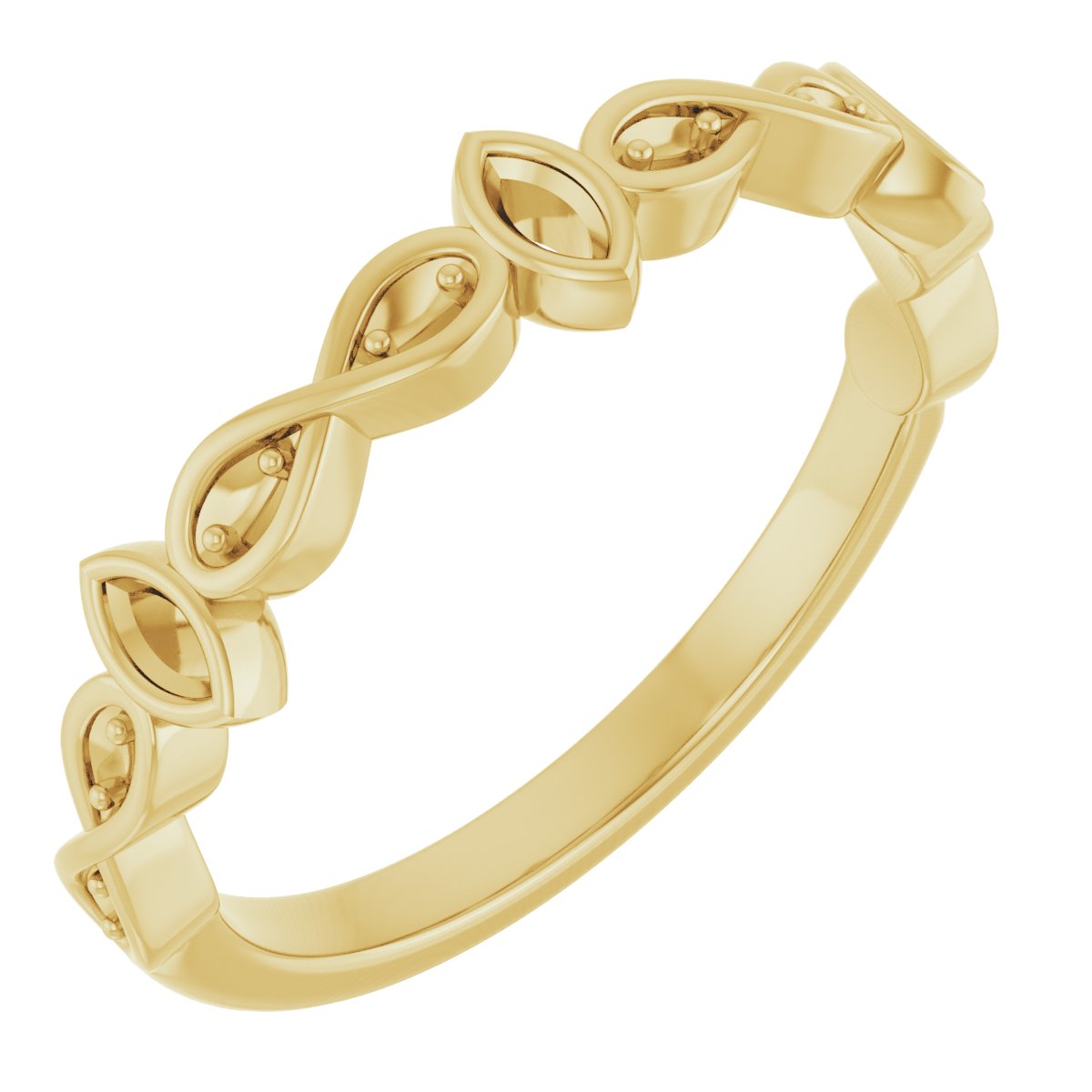 Infinity-Inspired Bezel-Set Anniversary Band