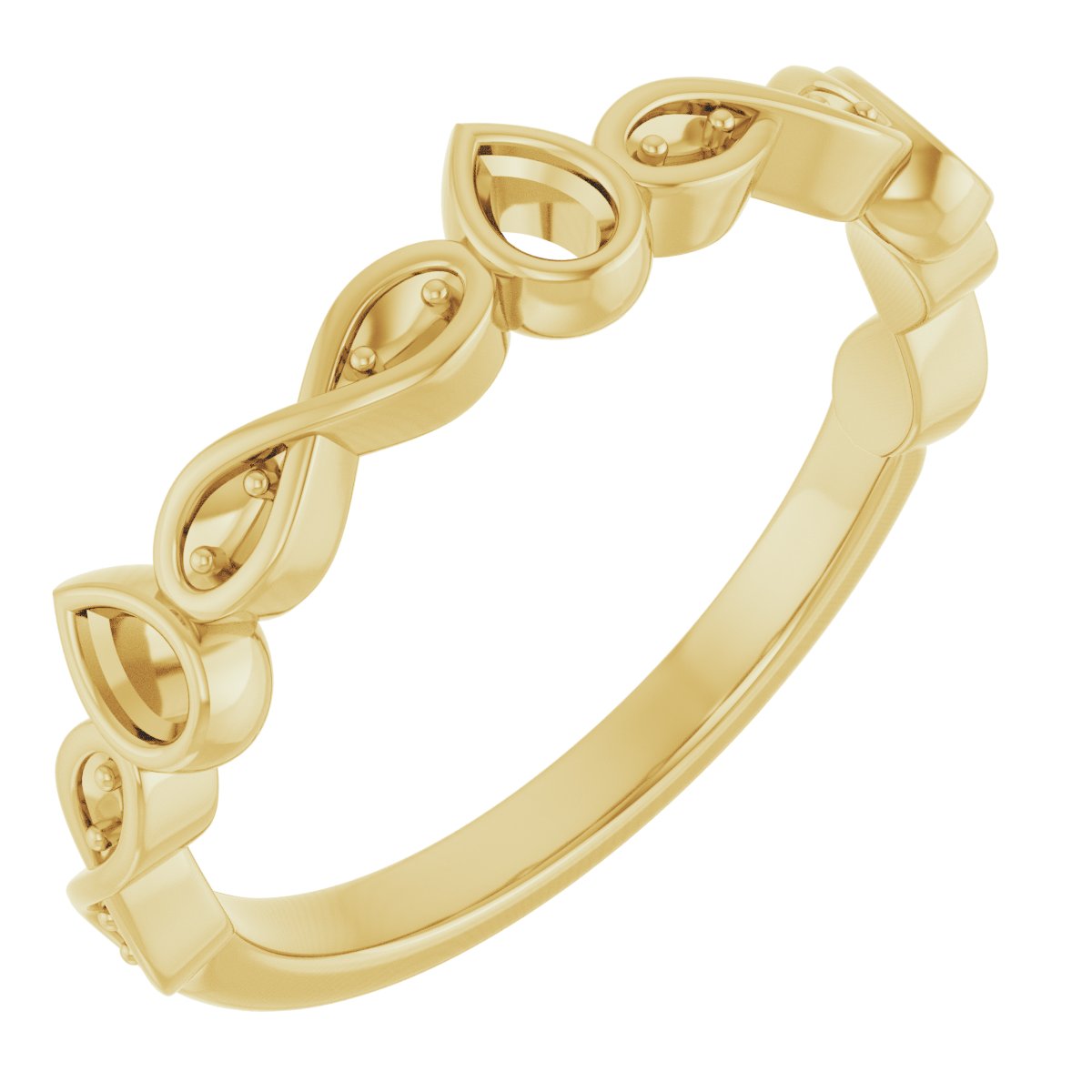 Infinity-Inspired Bezel-Set Anniversary Band