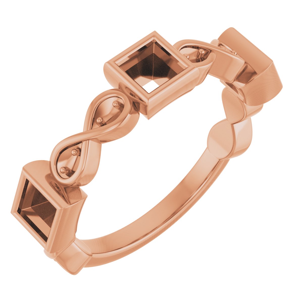 Infinity-Inspired Bezel-Set Anniversary Band