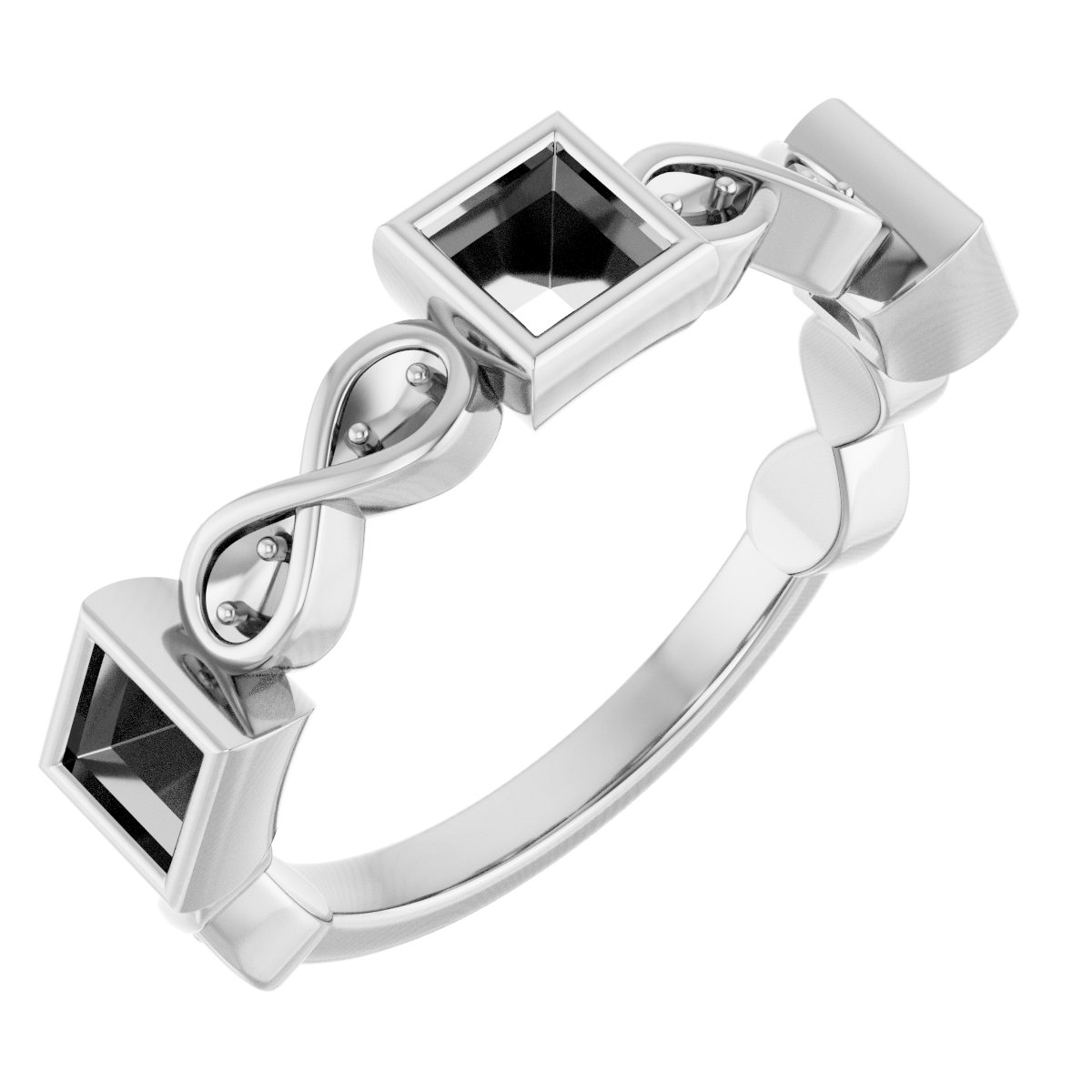 Infinity-Inspired Bezel-Set Anniversary Band